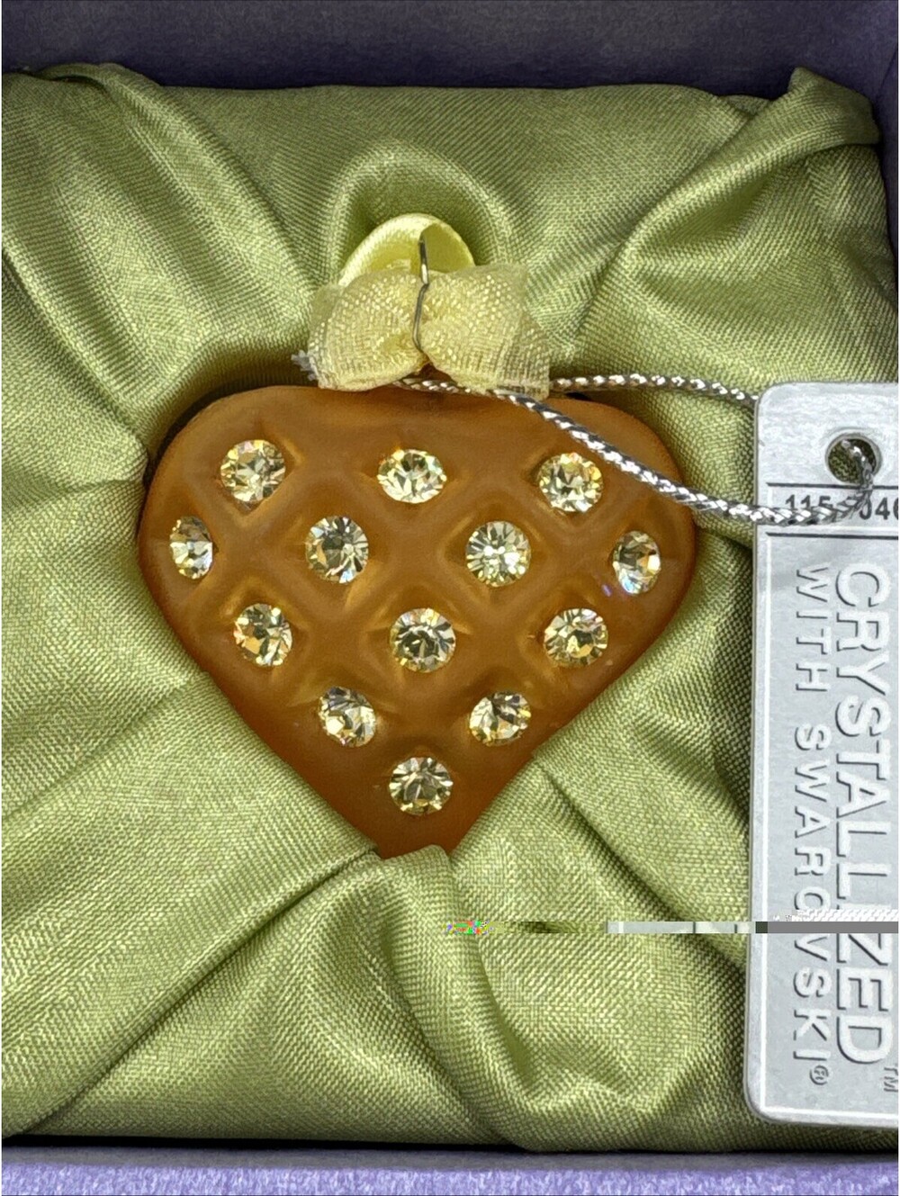 Swarovski Crystals Expressions From The Heart 1.5” Small Ornament Orange Yellow